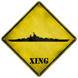 Battleship Xing Novelty Metal Crossing Sign 16.5" (CX)