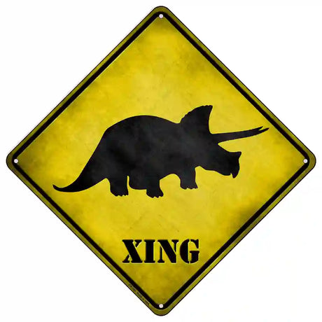 Triceratops Xing Novelty Metal Crossing Sign 16.5" (CX)