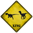 Velociraptors Xing Novelty Metal Crossing Sign 16.5" (CX)