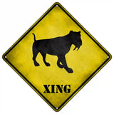 Saber-Toothed Tiger Xing Novelty Metal Crossing Sign 16.5" (CX)