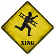 Victorian Chimney Sweeper With Ladder Xing Novelty Metal Crossing Sign 16.5" (CX)