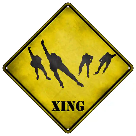 Speed Skating Group Xing Novelty Metal Crossing Sign 16.5" (CX)