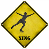 Figure Skater Xing Novelty Metal Crossing Sign 16.5" (CX)