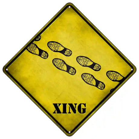 Footprints Xing Novelty Metal Crossing Sign 16.5" (CX)