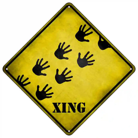 Handprints Xing Novelty Metal Crossing Sign 16.5" (CX)