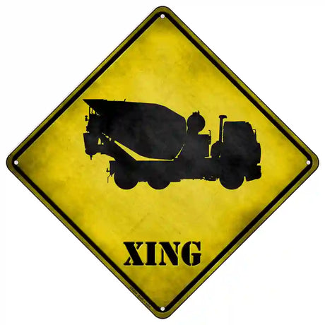 Cement Mixer Xing Novelty Metal Crossing Sign 16.5" (CX)