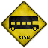 Double-Decker Bus Xing Novelty Metal Crossing Sign 16.5" (CX)