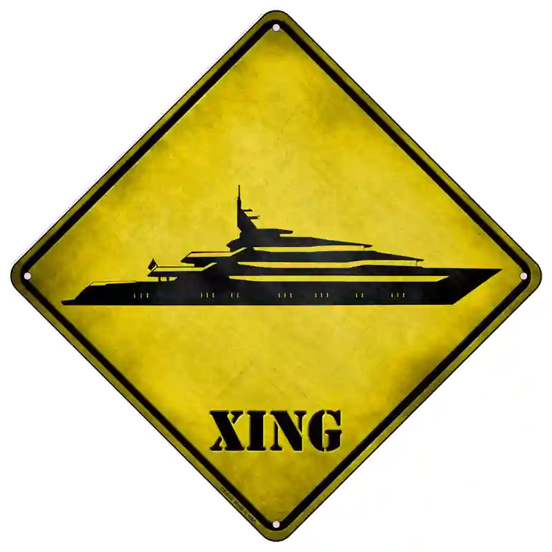 Yacht Xing Novelty Metal Crossing Sign 16.5" (CX)