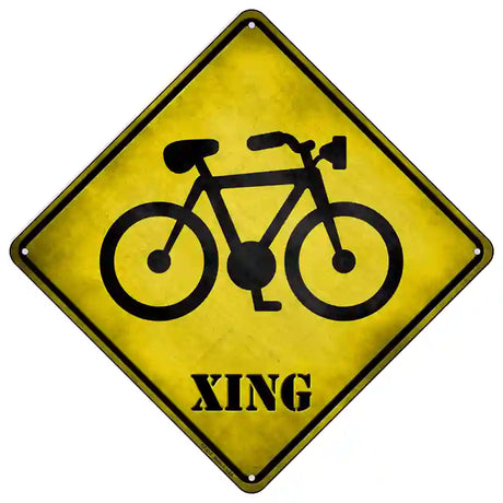 Bicycle Xing Novelty Metal Crossing Sign 16.5" (CX)