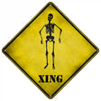 Skeleton Xing Novelty Metal Crossing Sign 16.5" (CX)