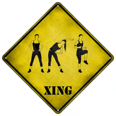 Women Working Out Xing Novelty Metal Crossing Sign 16.5" (CX)