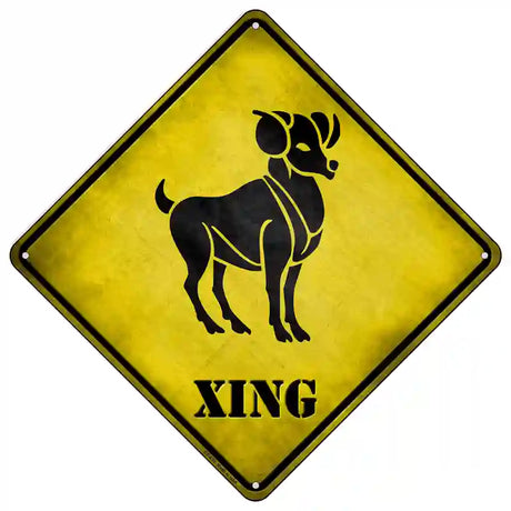 Aries Zodiac Animal Xing Novelty Metal Crossing Sign 16.5" (CX)