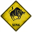 Taurus Zodiac Animal Xing Novelty Metal Crossing Sign 16.5" (CX)