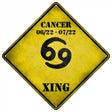 Cancer Zodiac Symbol Xing Novelty Metal Crossing Sign 16.5" (CX)