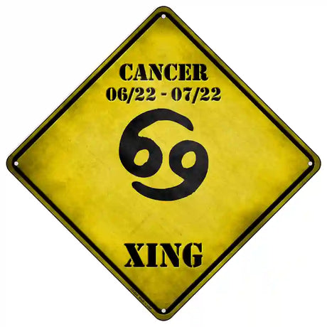 Cancer Zodiac Symbol Xing Novelty Metal Crossing Sign 16.5" (CX)