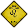 Leo Zodiac Symbol Xing Novelty Metal Crossing Sign 16.5" (CX)