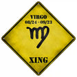 Virgo Zodiac Symbol Xing Novelty Metal Crossing Sign 16.5" (CX)