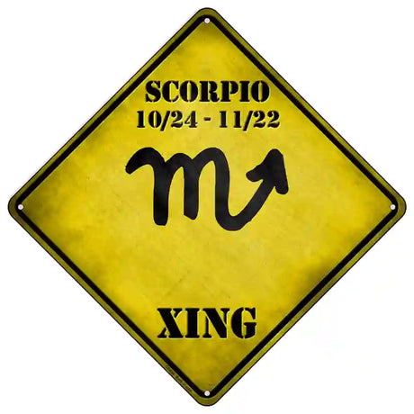 Scorpio Zodiac Symbol Xing Novelty Metal Crossing Sign 16.5" (CX)