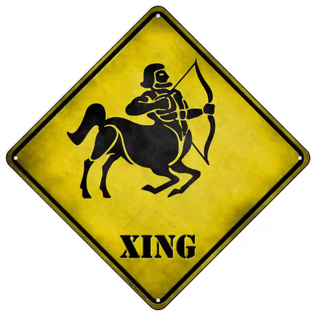 Sagittarius Zodiac Animal Xing Novelty Metal Crossing Sign 16.5" (CX)