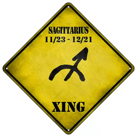 Sagittarius Zodiac Symbol Xing Novelty Metal Crossing Sign 16.5" (CX)