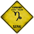 Capricorn Zodiac Symbol Xing Novelty Metal Crossing Sign 16.5" (CX)