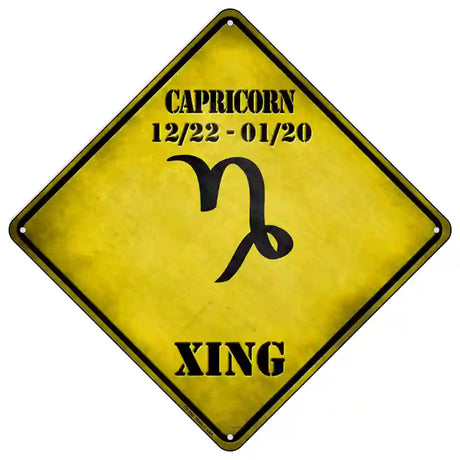 Capricorn Zodiac Symbol Xing Novelty Metal Crossing Sign 16.5" (CX)