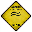 Aquarius Zodiac Symbol Xing Novelty Metal Crossing Sign 16.5" (CX)