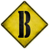 Letter B Xing Novelty Metal Crossing Sign 16.5" (CX)