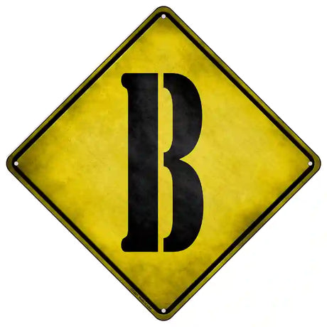 Letter B Xing Novelty Metal Crossing Sign 16.5" (CX)