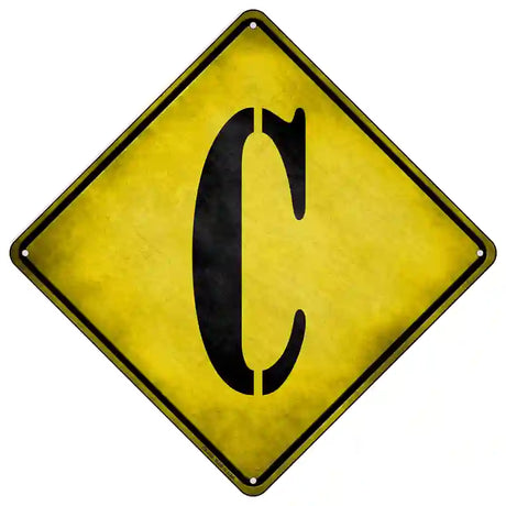 Letter C Xing Novelty Metal Crossing Sign 16.5" (CX)