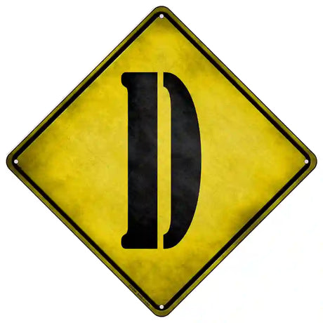 Letter D Xing Novelty Metal Crossing Sign 16.5" (CX)