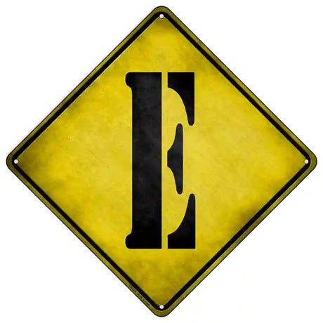 Letter E Xing Novelty Metal Crossing Sign 16.5" (CX)