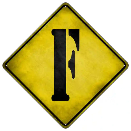 Letter F Xing Novelty Metal Crossing Sign 16.5" (CX)