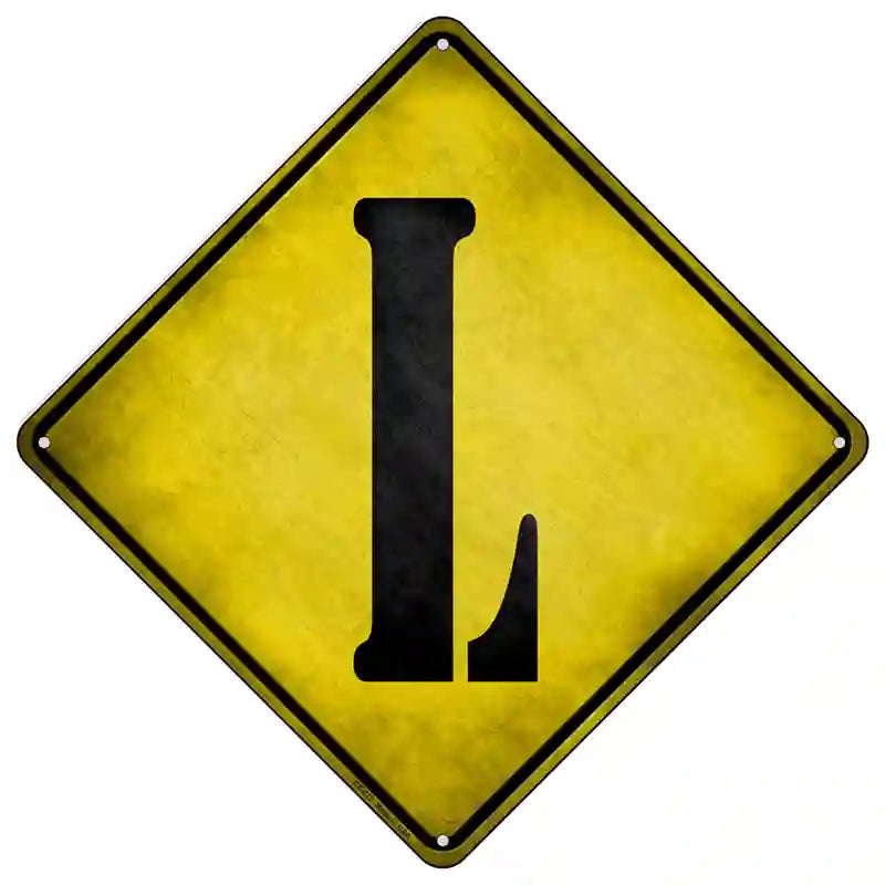 Letter L Xing Novelty Metal Crossing Sign 16.5" (CX)