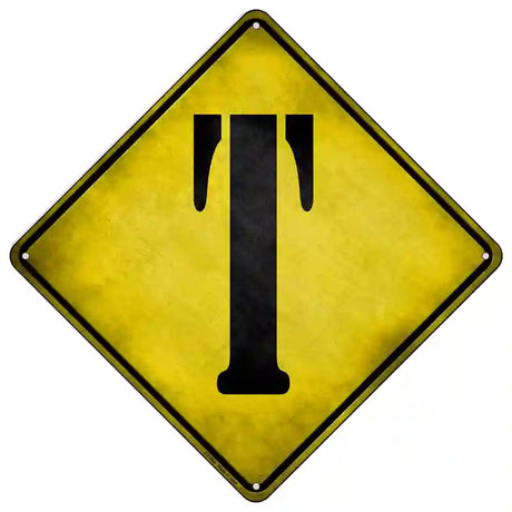 Letter T Xing Novelty Metal Crossing Sign 16.5" (CX)