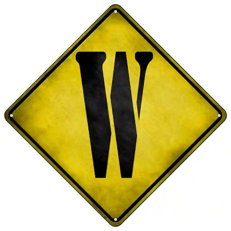 Letter W Xing Novelty Metal Crossing Sign 16.5" (CX)