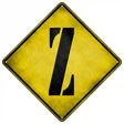 Letter Z Xing Novelty Metal Crossing Sign 16.5" (CX)