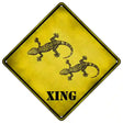 Gecko Xing Novelty Metal Crossing Sign 16.5" (CX)