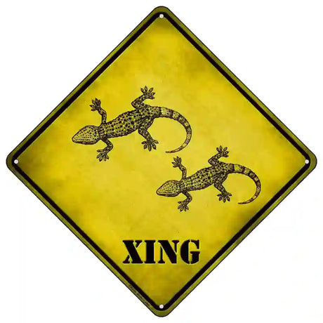 Gecko Xing Novelty Metal Crossing Sign 16.5" (CX)