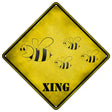 Cartoon Bee Xing Novelty Metal Crossing Sign 16.5" (CX)