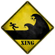 Tsunami Xing Novelty Metal Crossing Sign 16.5" (CX)