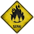 Forest Fire Xing Novelty Metal Crossing Sign 16.5" (CX)