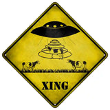 Alien Abduction Xing Novelty Metal Crossing Sign 16.5" (CX)