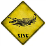 Alligator Xing Novelty Metal Crossing Sign 16.5" (CX)