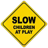 Slow Children at Play Novelty Metal Crossing Sign 16.5" (CX)