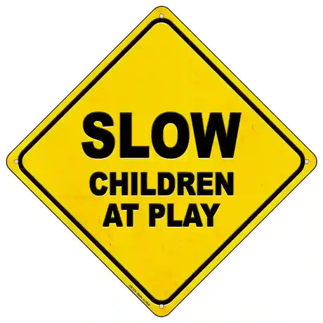 Slow Children at Play Novelty Metal Crossing Sign 16.5" (CX)