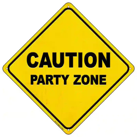 Caution Party Zone Novelty Metal Crossing Sign 16.5" (CX)