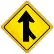 Lane Merging From Right Novelty Metal Crossing Sign 16.5" (CX)