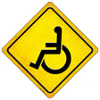 Handicap Yellow Novelty Metal Crossing Sign 16.5" (CX)