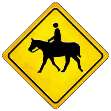 Horse Rider Novelty Metal Crossing Sign 16.5" (CX)